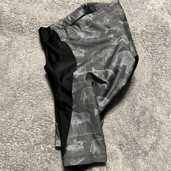 Podiumwear Cycling Shorts Mens 3XL Padded Bike Riding Gray Animal Print - Picture 3 of 6